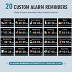 Dementia Digital Clock For Seniors Elderly, 20 Alarm Reminders 3 Ringtones For Memory Loss Alzheimers, Electric Time Date Day Large Display Calendar Clock, Auto Dst, 1024 * 600P Hd