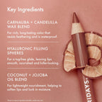 Summer Fridays SoftLine Lip Liner Pencil - Creamy, Long-Lasting Matte Lip Pencil for Sculpted Definition - Skin Care Infused Makeup with Hyaluronic Filling Spheres + Jojoba Oil - Sugar (1.02 g)
