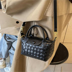Mini Small Size Braided Luxury Leather Women'S Top Handle Handbag Fashion Travel Daily Satchel