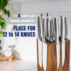Dmore Magnetic Knife Block Without Knives, 360° Rotatable Magnet Knife Holder Stand Made Of Fine Acacia Wood, Extra Large Capacity Knife Storage For Knives And Utensils For Kitchen Counter Top