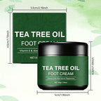 2Pcs Pure Tea Tree Oil Foot Cream with Vitamin E, Aloe Vera & Peppermint, Nourishing & Hydrating, for Dry Cracked Feet, Hands, Heels, Elbow, Nails, and Knees, Smooth Application-50g/1.764oz