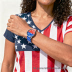 Watches For Women Men, Red Blue Silicone Strap, Large Face Big Number | Easy To Read, Fashion Quartz Analog, 30M Water Resistant
