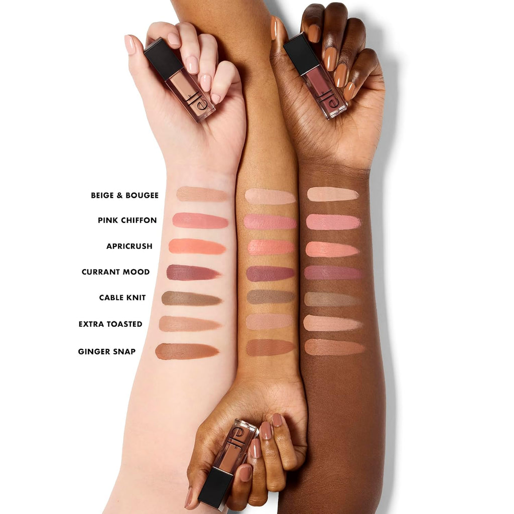 E.L.F. Liquid Velvet Eyeshadow, Crease-Resistant Liquid-To-Powder Eyeshadow For A Rich, Soft-Matte Finish, Vegan & Cruelty-Free, Beige & Boujee