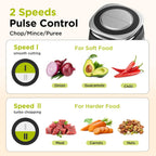 Koios Food Processor, 500W Electric Food Chopper With 2 Bowls (8 Cup+8 Cup) & 2 Bi-Level Blades&, Small Electric Grinder Meat Processor For Nuts, Meat, Onion, Garlic, Baby Food, Black