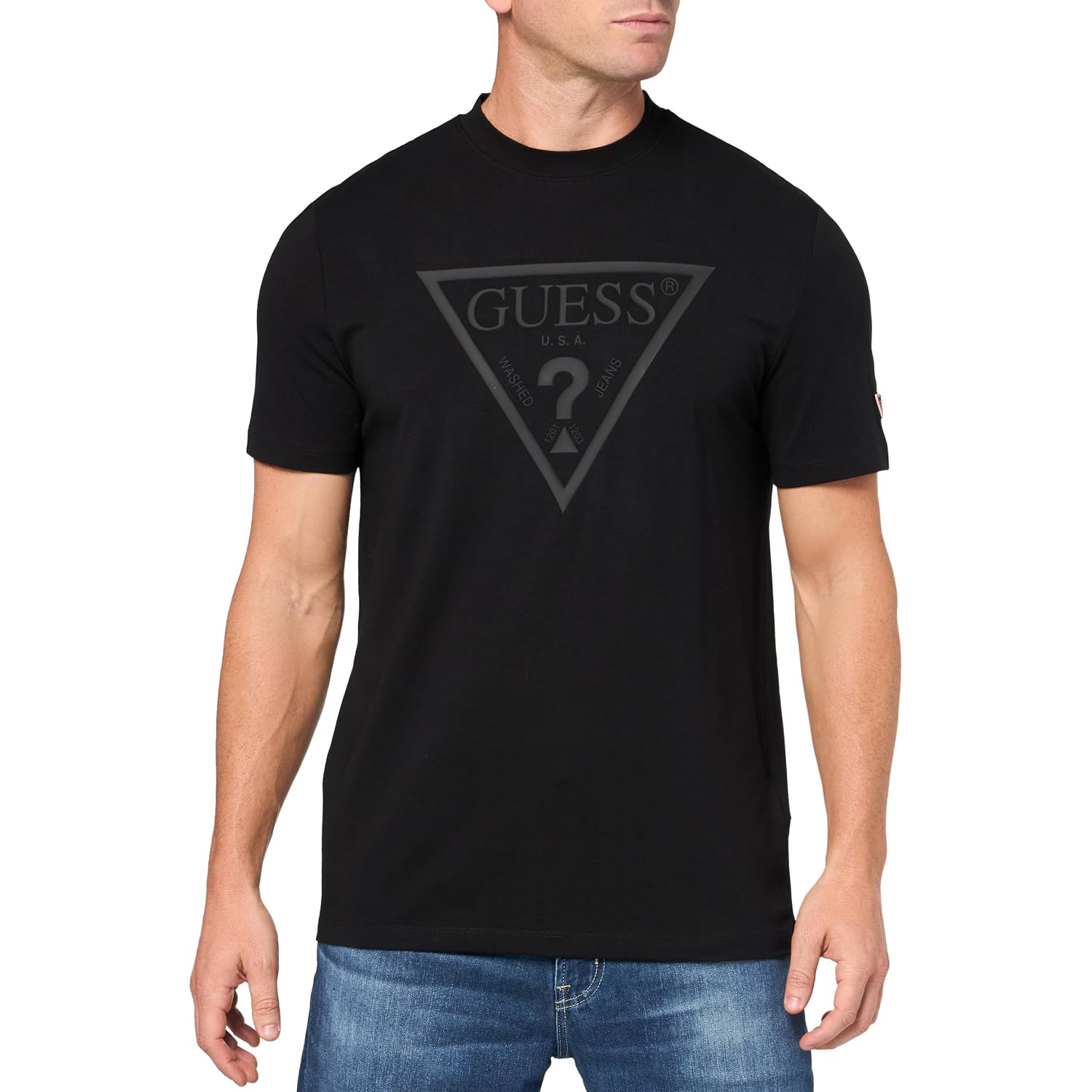 Guess Men'S Eco Tonal Logo Short Sleeve T-Shirt