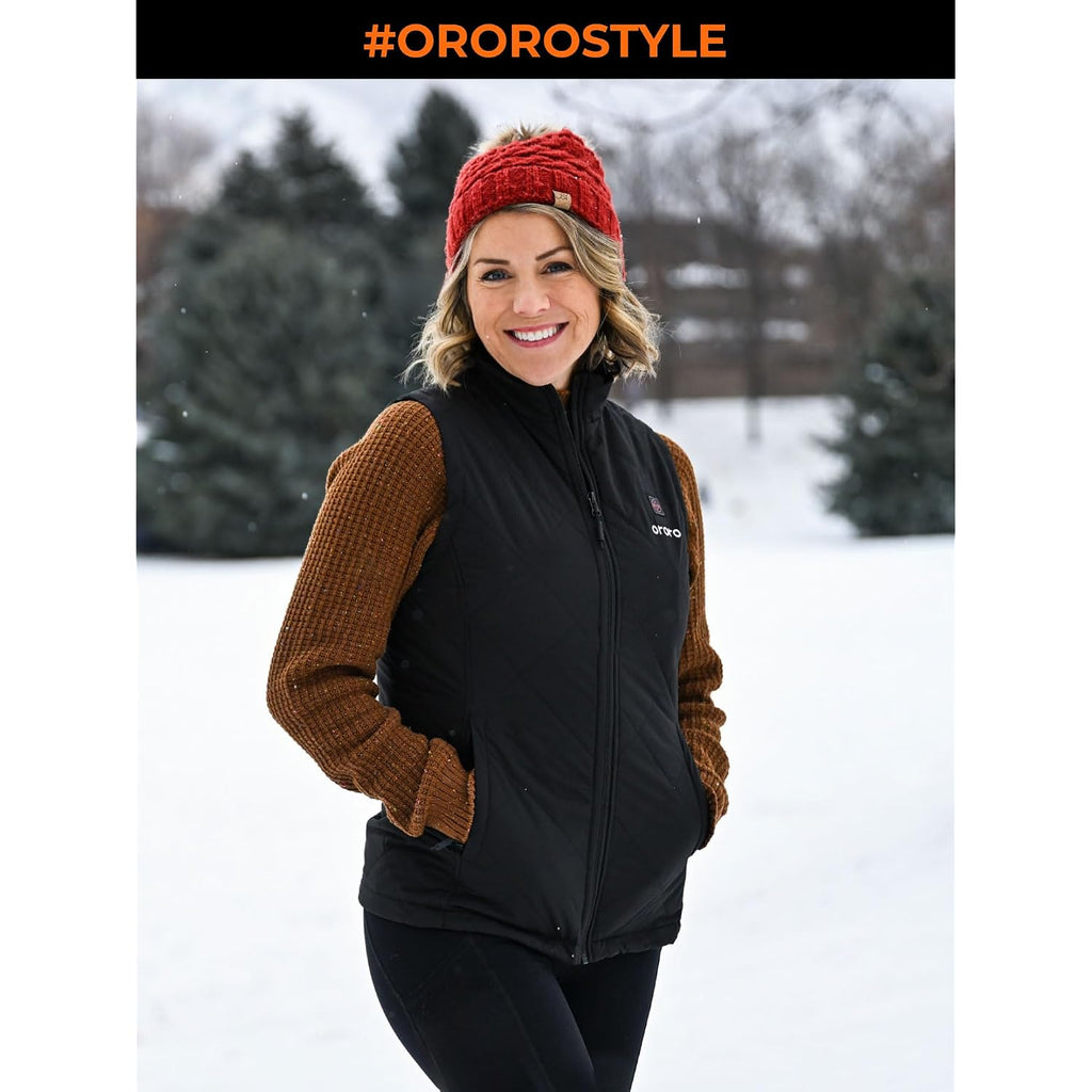 Ororo Quilted Heated Vest For Women, Lightweight Quilted Heating Vest With Usb-C Rechargeable Battery