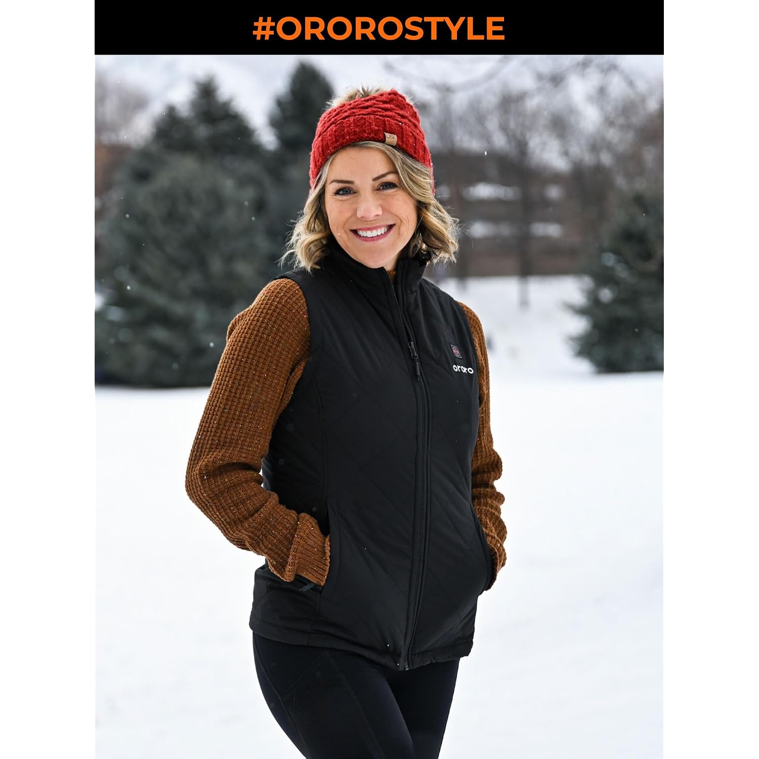 Ororo Quilted Heated Vest For Women, Lightweight Quilted Heating Vest With Usb-C Rechargeable Battery