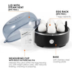 Elite Gourmet Egc115B Easy Egg Cooker Electric 7-Egg Capacity, Soft, Medium, Hard-Boiled Egg Cooker With Auto Shut-Off, Measuring Cup Included, Bpa Free, Classic Black