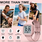 Edillas Square Sport Watch Digital For Women'S Men'S Big Numbers Large Face 5Atm Waterproof Alarm Stopwatch Date Week Military Back Light Wristwatch For Teenagers