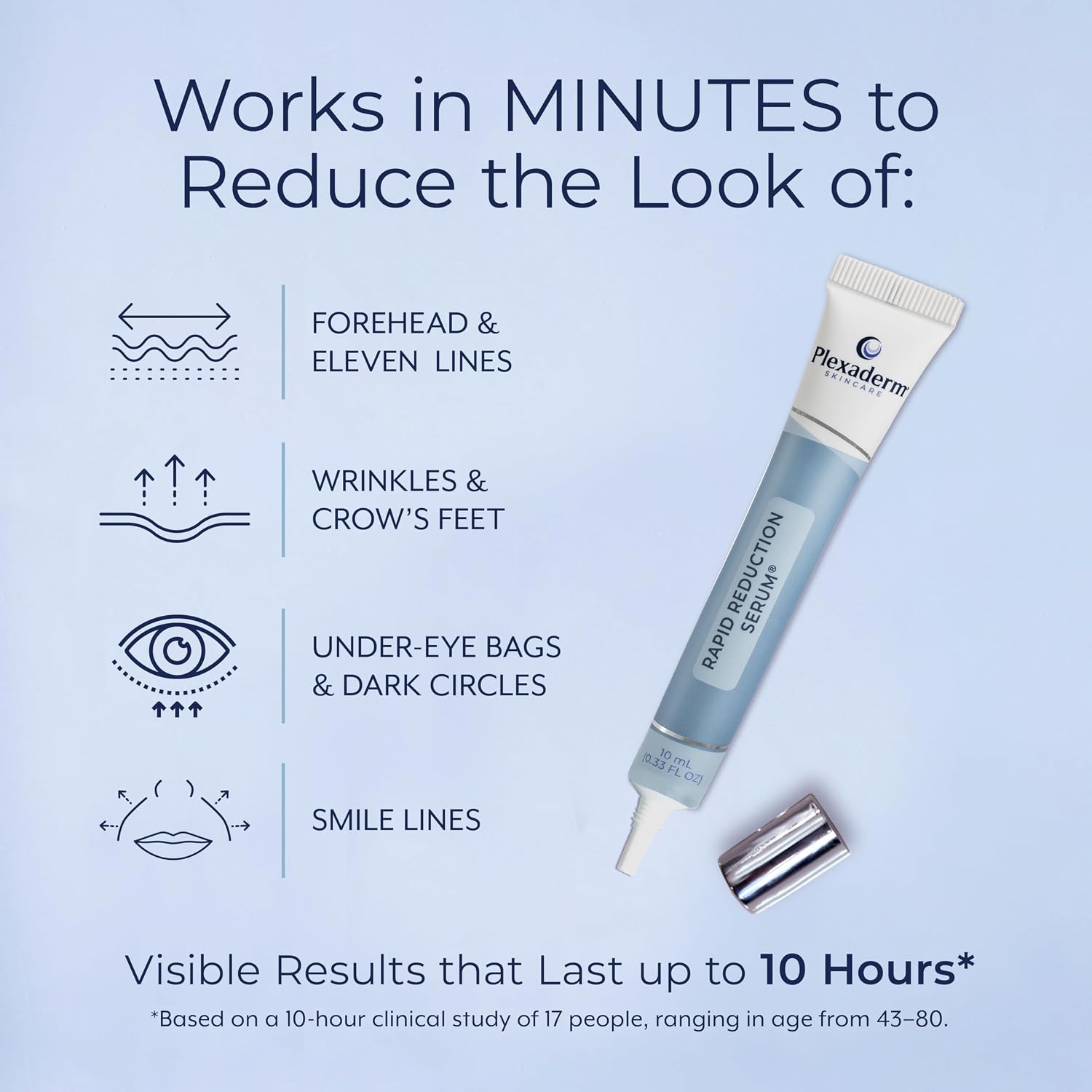 Plexaderm Rapid Reduction Eye Serum - Visibly Reduces Under-Eye Bags, Wrinkles, Dark Circles, Fine Lines & Crow'S Feet Instantly, Anti Aging Wrinkle Remover For Face, Full Size Tube