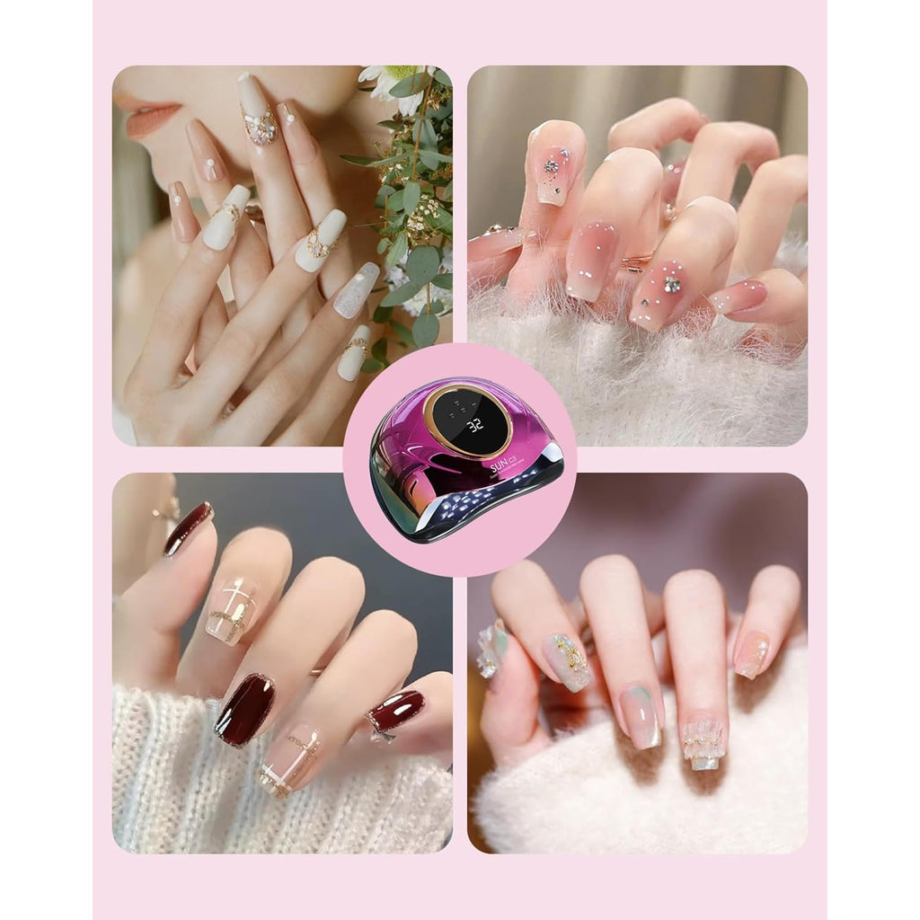 MIRAGE LAYON Professional UV Light for Gel Nails - 63 LED Beads with Auto Sensor & 4 Timer Settings, High-Power LED/UV Lamp for Fast Curing, Salon & Home Gel Polish Dryer