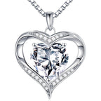 MOOSEA Mothers Day Gifts for Wife, 1-3CT Heart Moissanite Necklace for Women, 925 Sterling Silver with Rhodium Plating Moissanite Necklace Anniversary Birthday Mothers Day Gifts