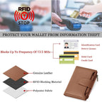 Airkit Small Wallet Women RFID Blocking Soft Leather Bifold Compact Card Holder Wallet for Women with Zipper Coin Pocket 4 ID Window