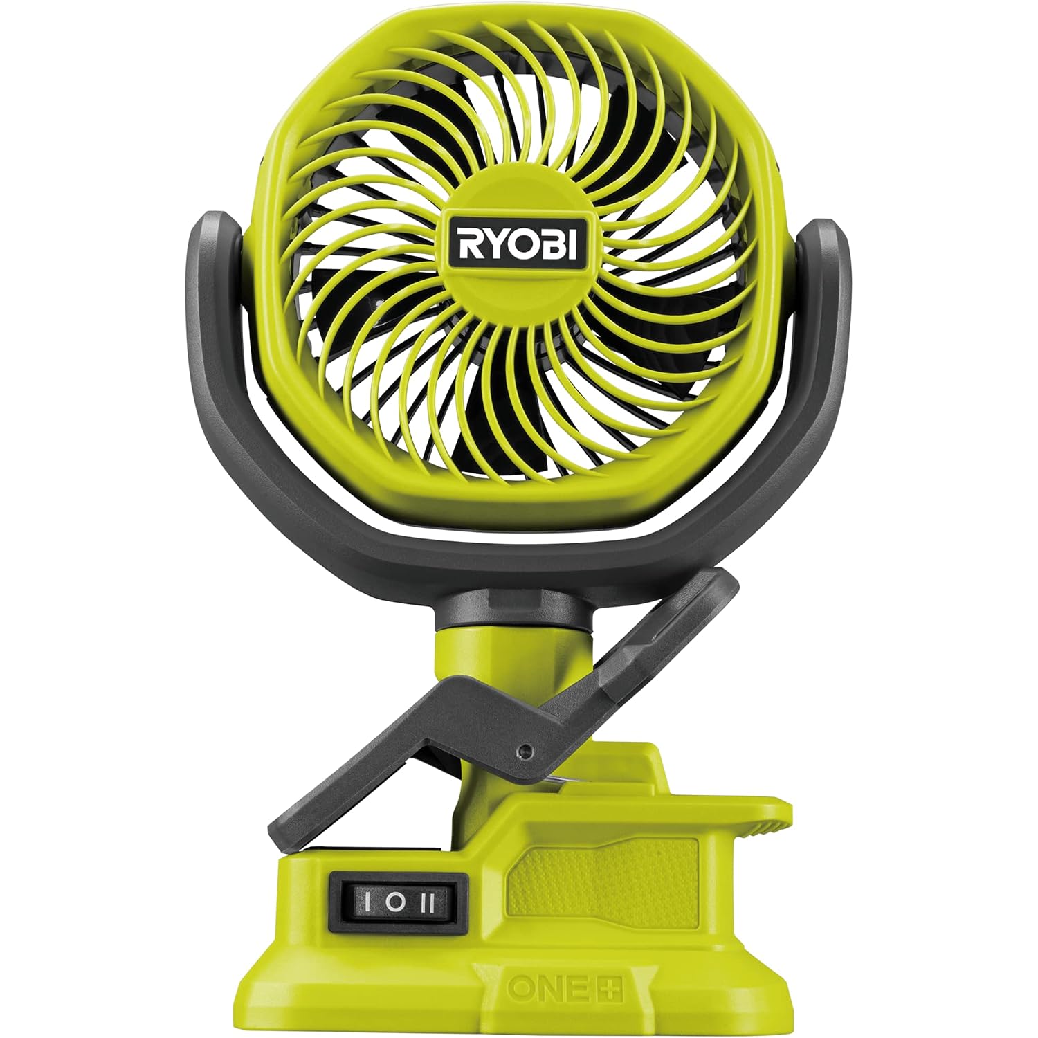 Ryobi Rcf18-0 18V One+ Cordless 10Cm Clamp Fan (Bare Tool) Hyper Green | Pcf02B - Battery And Charger Are Sold Separately