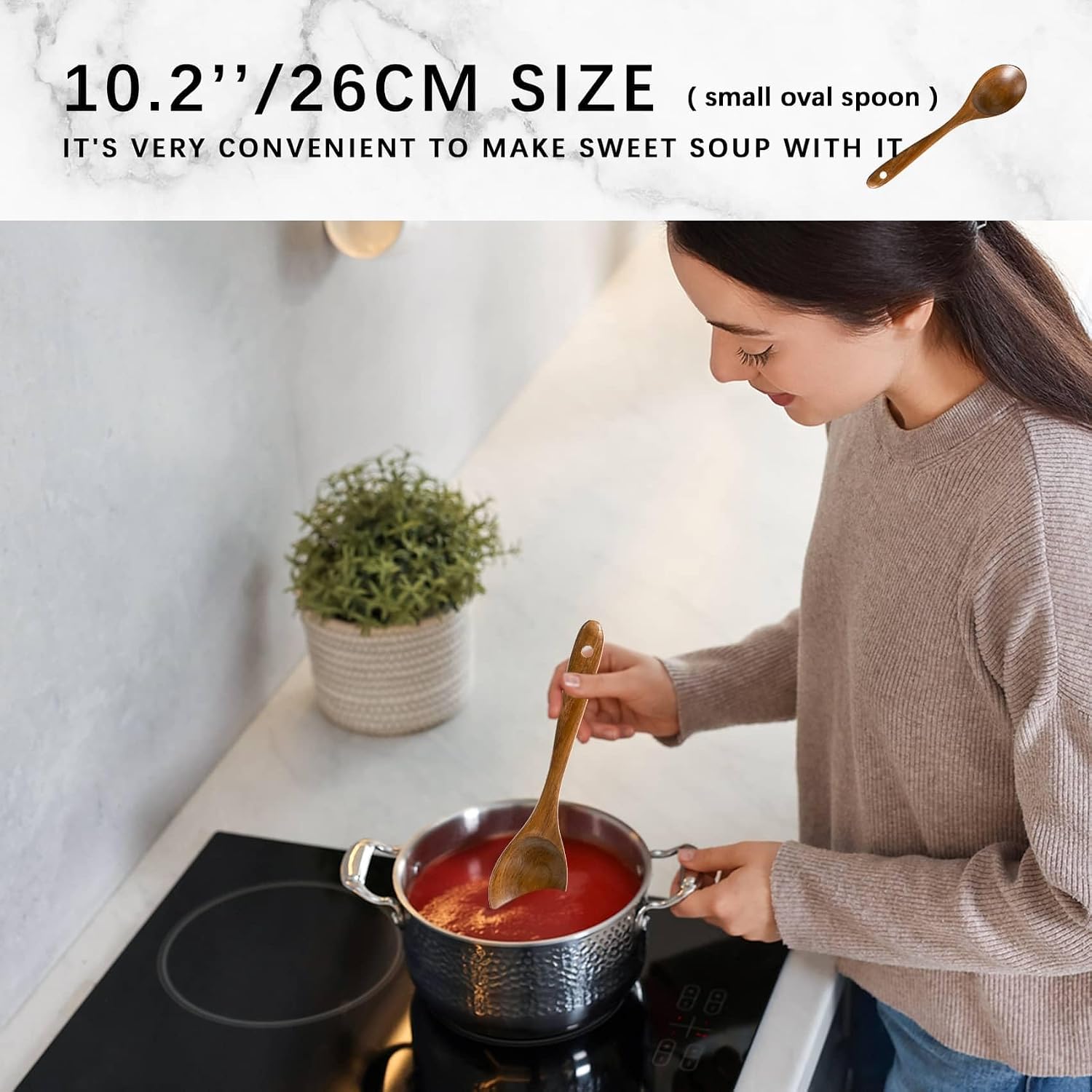Wooden Spoons For Cooking, Nonstick Cooking Utensil Set With 10 Piece Acacia Wooden Spatulas And Spoons For Cooking, Terrific For Everyday Kitchen Tasks