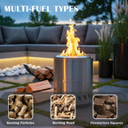9.7 X 7.1 Inch Tabletop Fire Pit By Amazstove, Low Smoke Camping Stove For Outdoor Safe Burning Firepits, Fueled Pellets Or Wood, Travel Bag Included (Silver, 9.7 X 7.1 Inch)