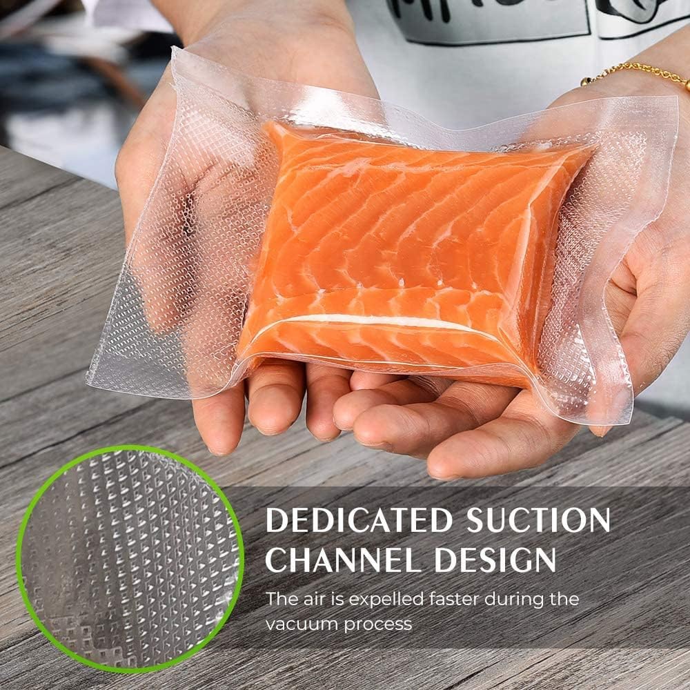 Vacuum Sealer Bags For Food 6 Pack (3 Rolls 11"X20' + 3 Rolls 8"X20') | Commercial Grade, Bpa Free, Freezer Bags, Sous Vide Cooking, Puncture Prevention, Kitchen Essentials
