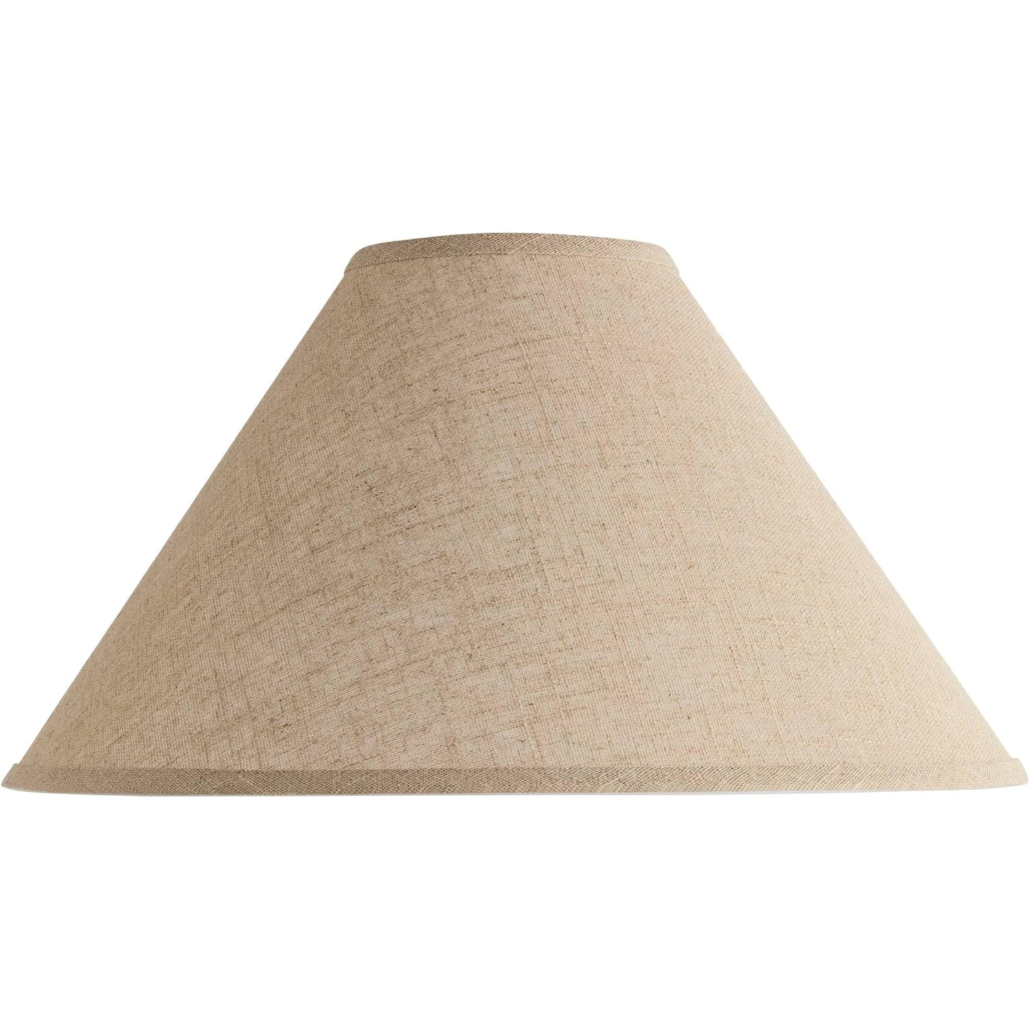 Fine Burlap Large Empire Lamp Shade (Pre-Assembled) 6" Top X 19" Bottom X 10.5" High X 12" Slant (Spider) Replacement With Harp And Finial