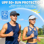 BEACE Sun Visor Hat Women Men-Lightweight Wicking Stretchy Sports Sunvisor Cap for Golf Tennis Running Pickleball Beach Bule