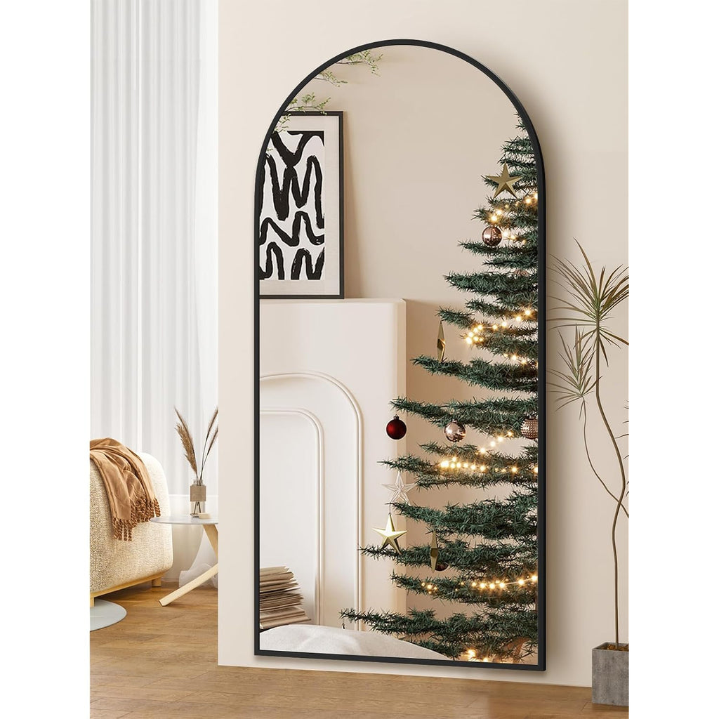 71"X32"Floor Mirror Full Length,Arched Full Length Mirror With Stand,Full Body Mirror,Hanging Or Large Leaning For Bedroom Living Room Black