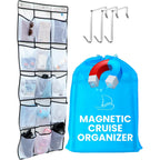 Magnetic Cruise Organizer | 15 Large Durable Pockets, Shoe Over The Door Organizer For Cruise, 3-Strong Anti-Scratch Magnets, Cruise Essentials 2026
