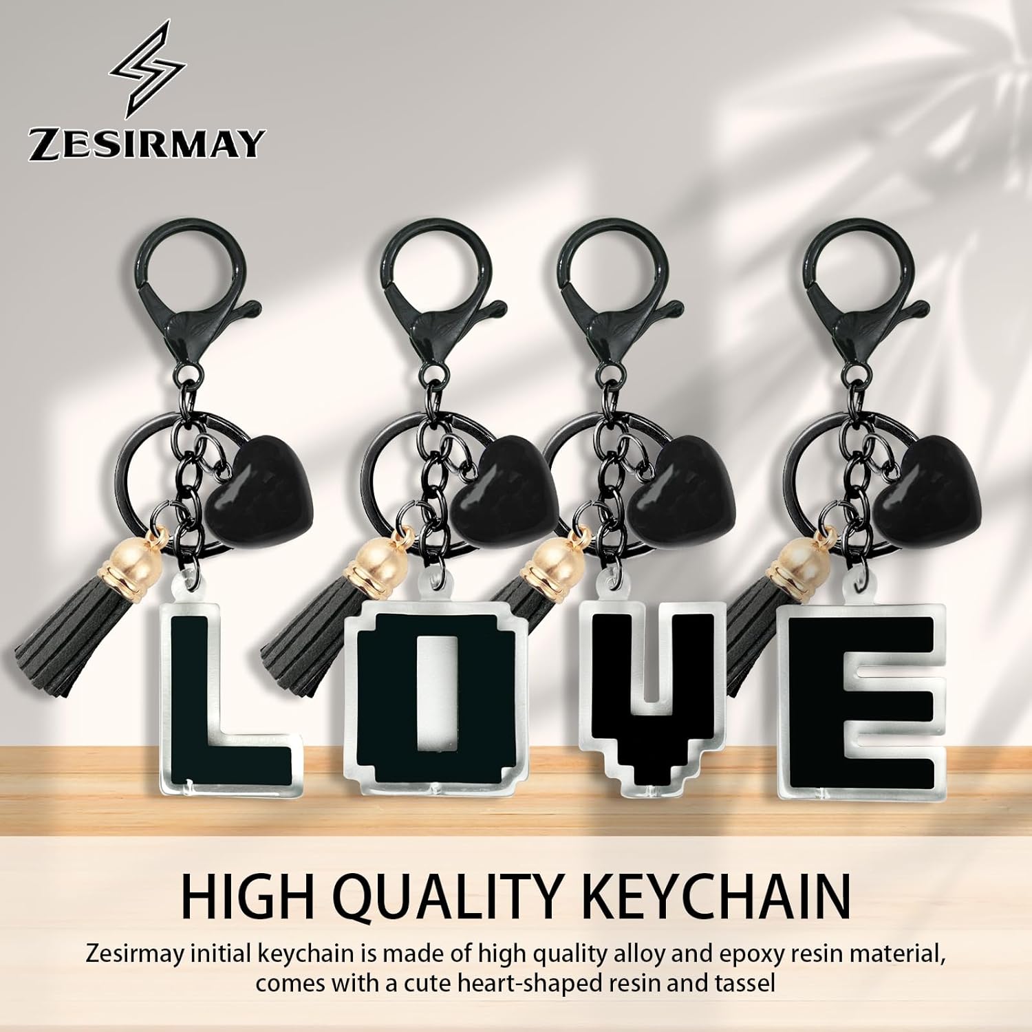 Initial Letter A-Z Keychains for Women,Pixel Letter Keychain Gifts for Girls Alphabet Keyring for Hangbag Backpack