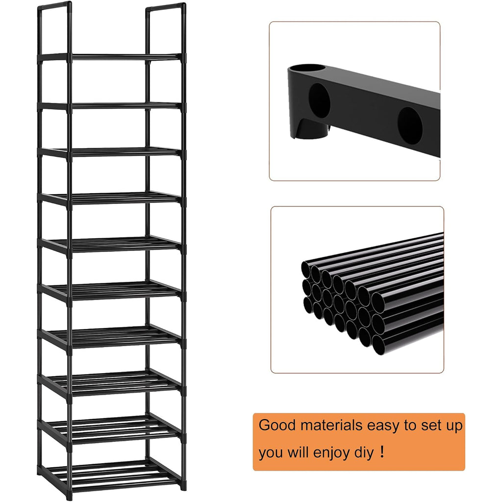 Sturdy Metal Organizer For Narrow Closets, Shoe Shelf Stand