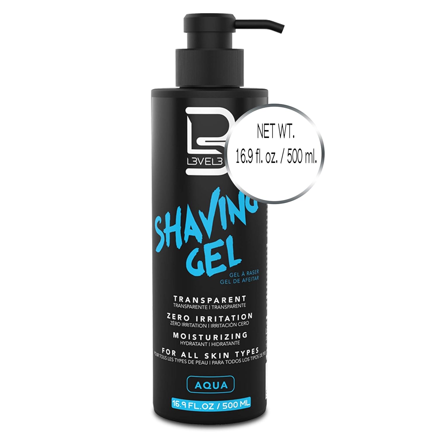 L3 Shaving Gel - Straight Razor Shave Gel - Non-Irritating - Refreshing Smell - No Hot Towel Necessary - Level Three Razor Gel (Aqua)