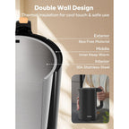 Electric Kettle, Double Wall 1.7L Stainless Steel Cool Touch, Water Boiler & Heater, 1500W Hot Tea Pot, Boil Dry Protection & Cordless Base, BPA-Free, Black