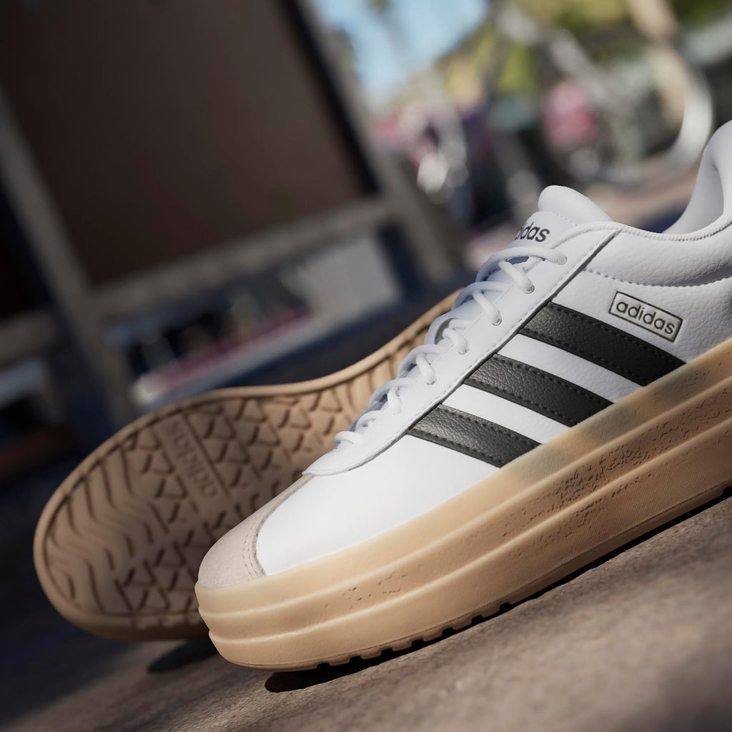 Adidas Womens Vl Court Bold Lace Up Sneakers Shoes Casual - Pink