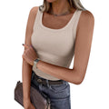 Womens Sleeveless Scoop Neck Tank Top Ribbed Fitted Summer Basic Slim Cute Tops 2026