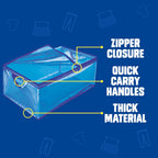 Ziploc Flexible Totes, X-Large Size, 22 Gallon, 2 Count Organizing Tote With Zipper And Built‑In Handles, Flexible & Stackable Clothing And Home Storage Bag