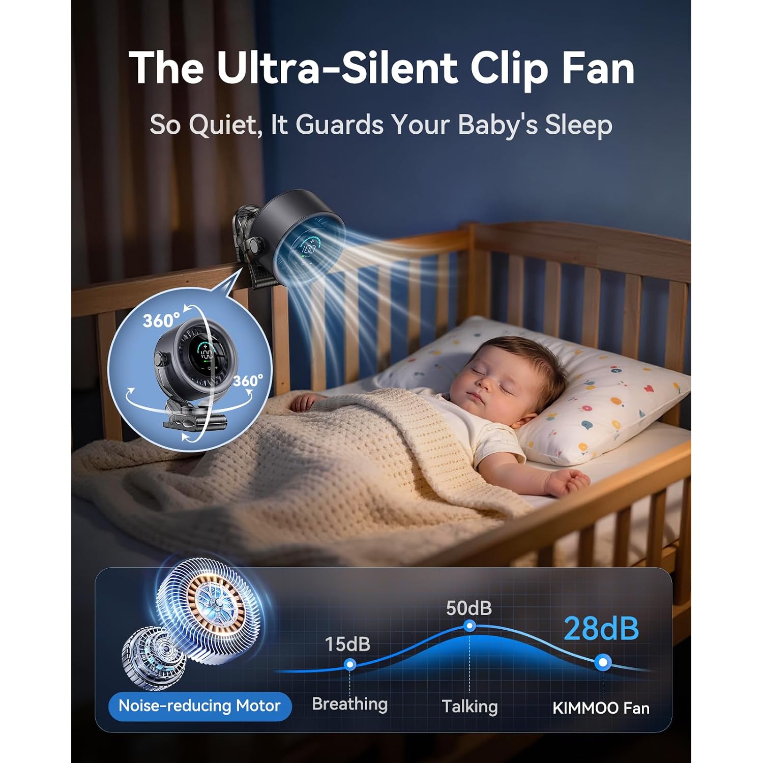 4000Mah Rechargeable Portable Clip On Fan-100-Speed Touch Control, Led Display, 360° Rotate Quiet Turbo Desk Fan, Small Battery Operated Usb Fan For Stroller Bed Travel Camping Golf Gym (Black)