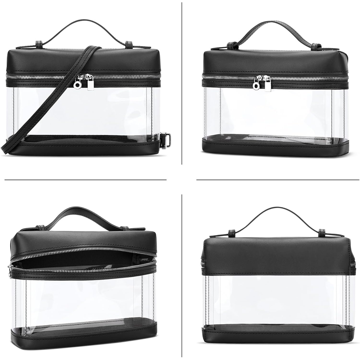 Kkxiu Clear Crossbody Bags For Women Stadium Approved Vegan Leather Transparent Purses For Concerts Sports