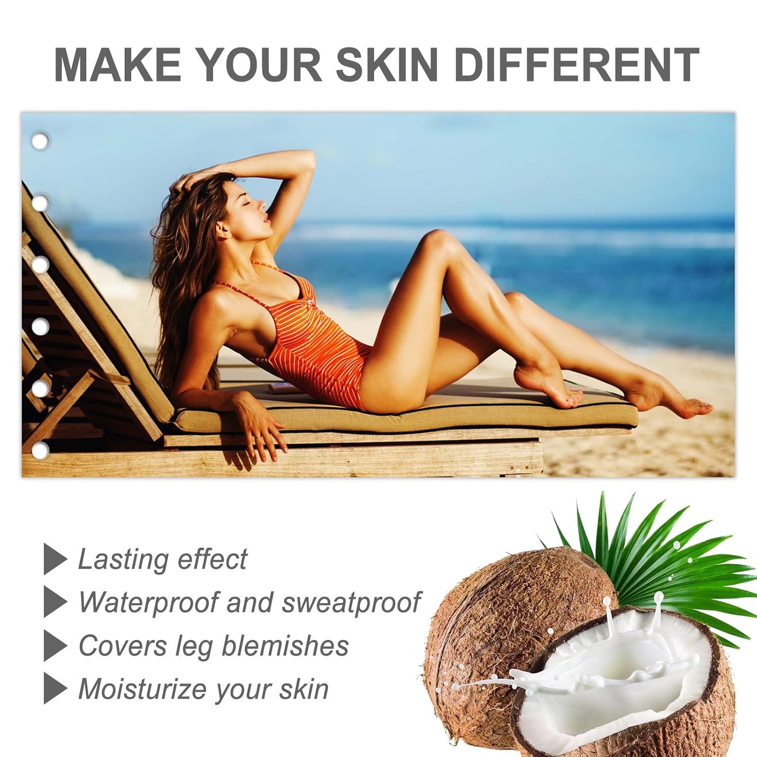 Leg Makeup Waterproof No Transfer,Flawless Looking Leg and Body Scar Cover up Makeup, Easy Application for All Skin Tones. (2# Medium Golw)
