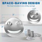 Discount Parts Direct Stainless Steel Sponge Holder For Scrub Daddy Mommy Sponge, Bathroom Kitchen Sink Caddy Organizer Storage With Suction Cup, Dishwasher Safe, Keep Sponge Dry, Silver, 1-Pack