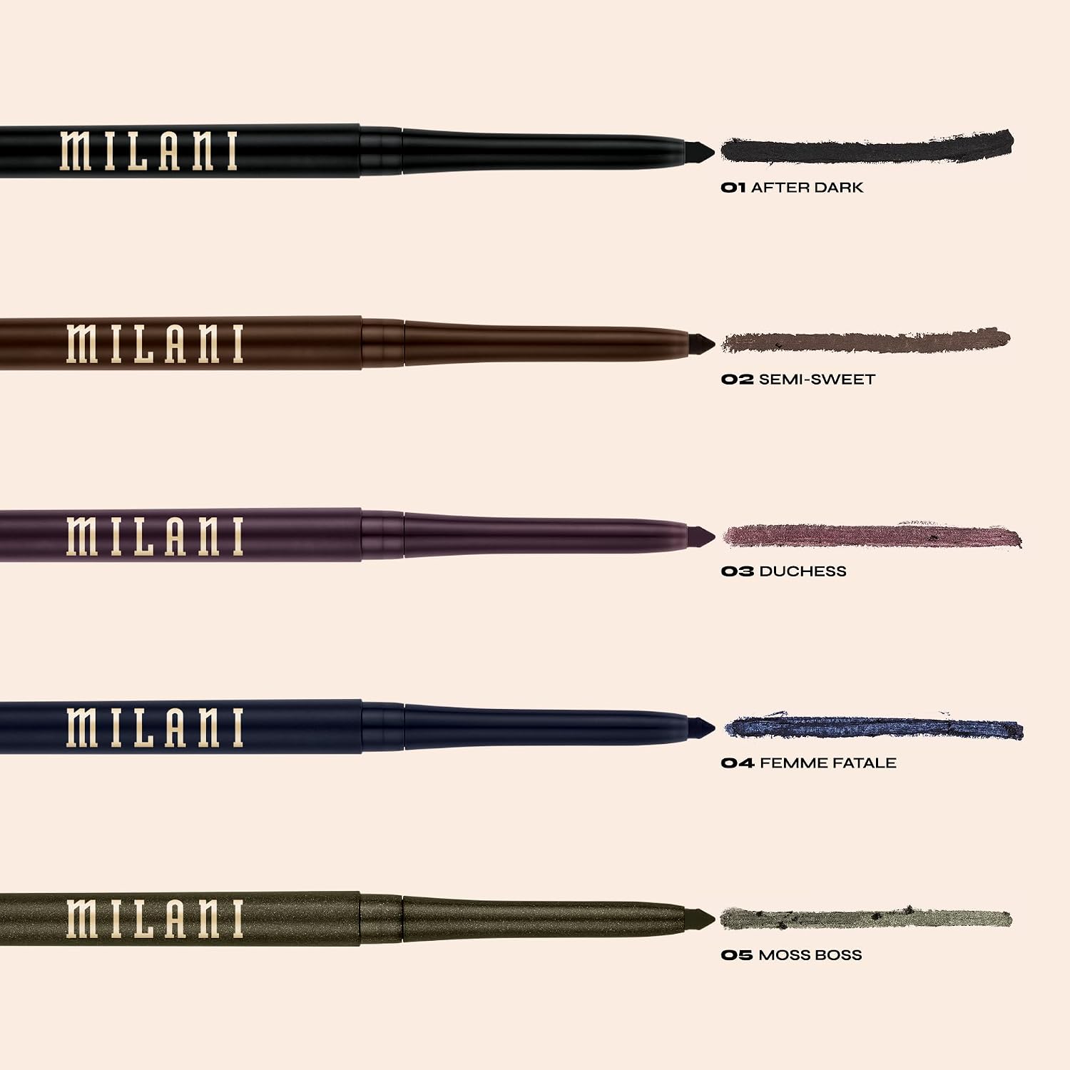 Milani Stay Put Eyeliner - After Dark (0.01 Ounce) Cruelty-Free Self-Sharpening Eye Pencil With Built-In Smudger - Line & Define Eyes With High Pigment Shades For Long-Lasting Wear