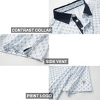 Golf Shirts For Men Dry Fit Short Sleeve Print Performance Moisture Wicking Polo Shirt