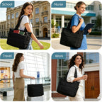 Puffer Tote Bag For Women Quilted Nurse Bag Lightweight Work Bag For Teacher Travel Handbag With Multiple Pockets