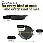 Lodge L10Skl Cast Iron Dual Handle Pan, 12 Inch, Black