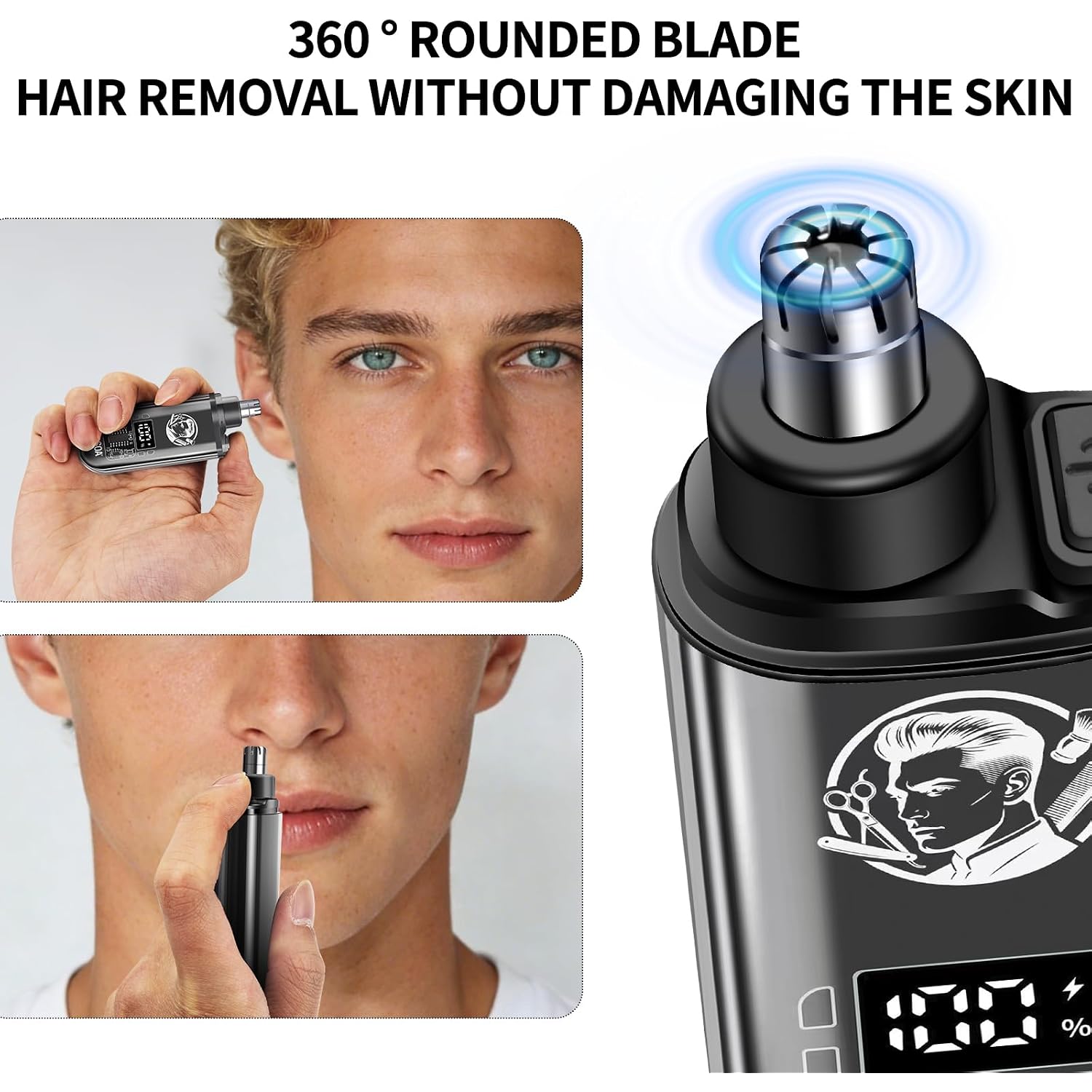 Hair Clippers For Man With An Led Display, A 4-Piece Cordless Grooming Set That Includes Hair Clippers, T-Shaped Trimmer,Double-Layer Foil Razor, And A Nose Hair Trimmer—A Complete Home Grooming Set