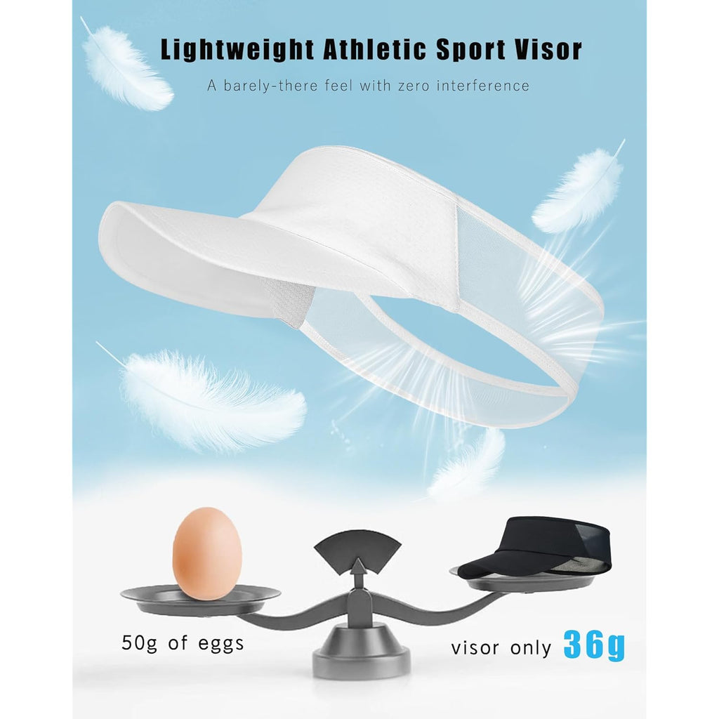 Sports Sun Visor for Women Men, Summer Cooling Stretchy Visors Hats, Womens Ponytail Hat for Golf, Running, Beach Tennis