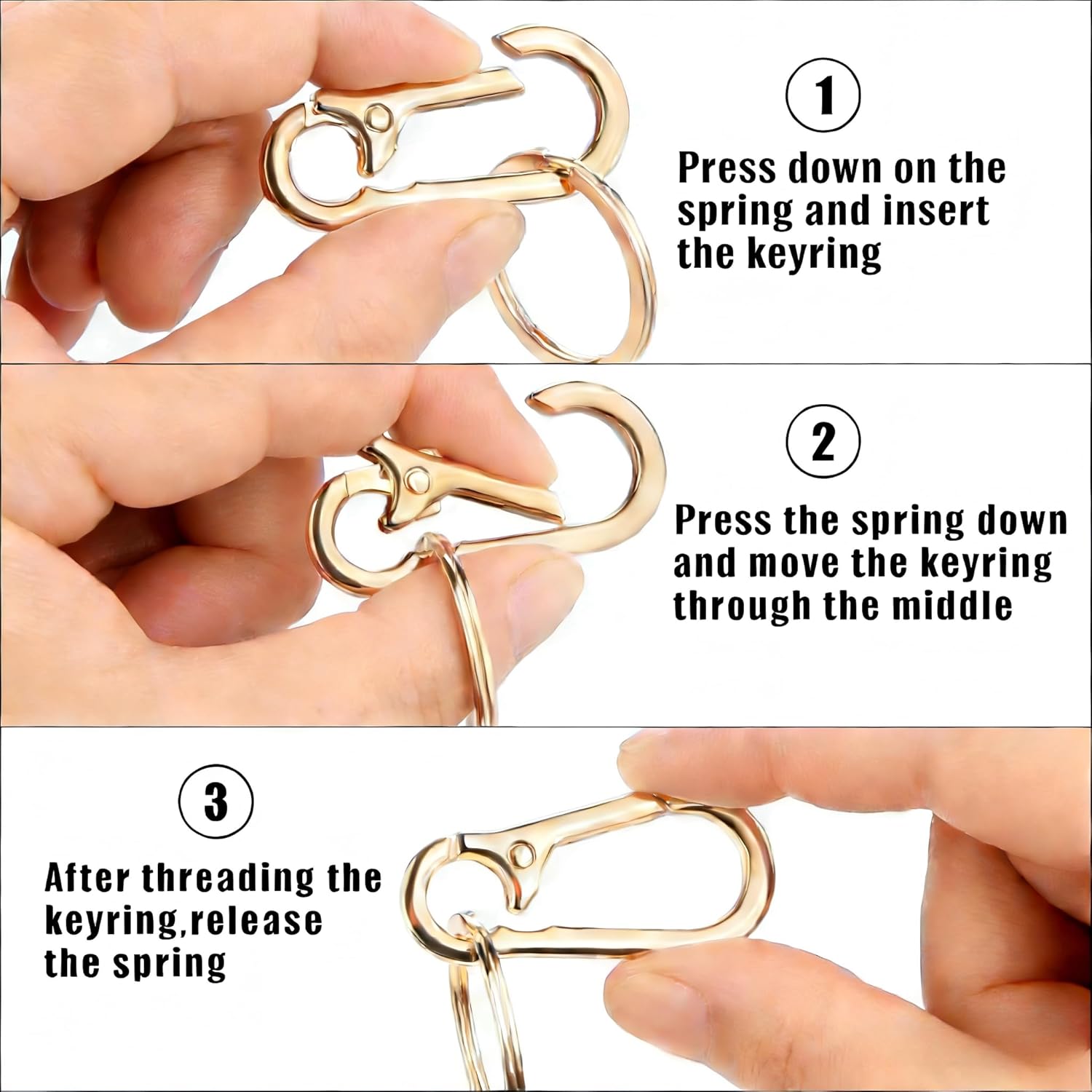 Metal Keychain for Men Women, Sturdy Key Ring Clip Organizer for Home Car, Keyring Accessories