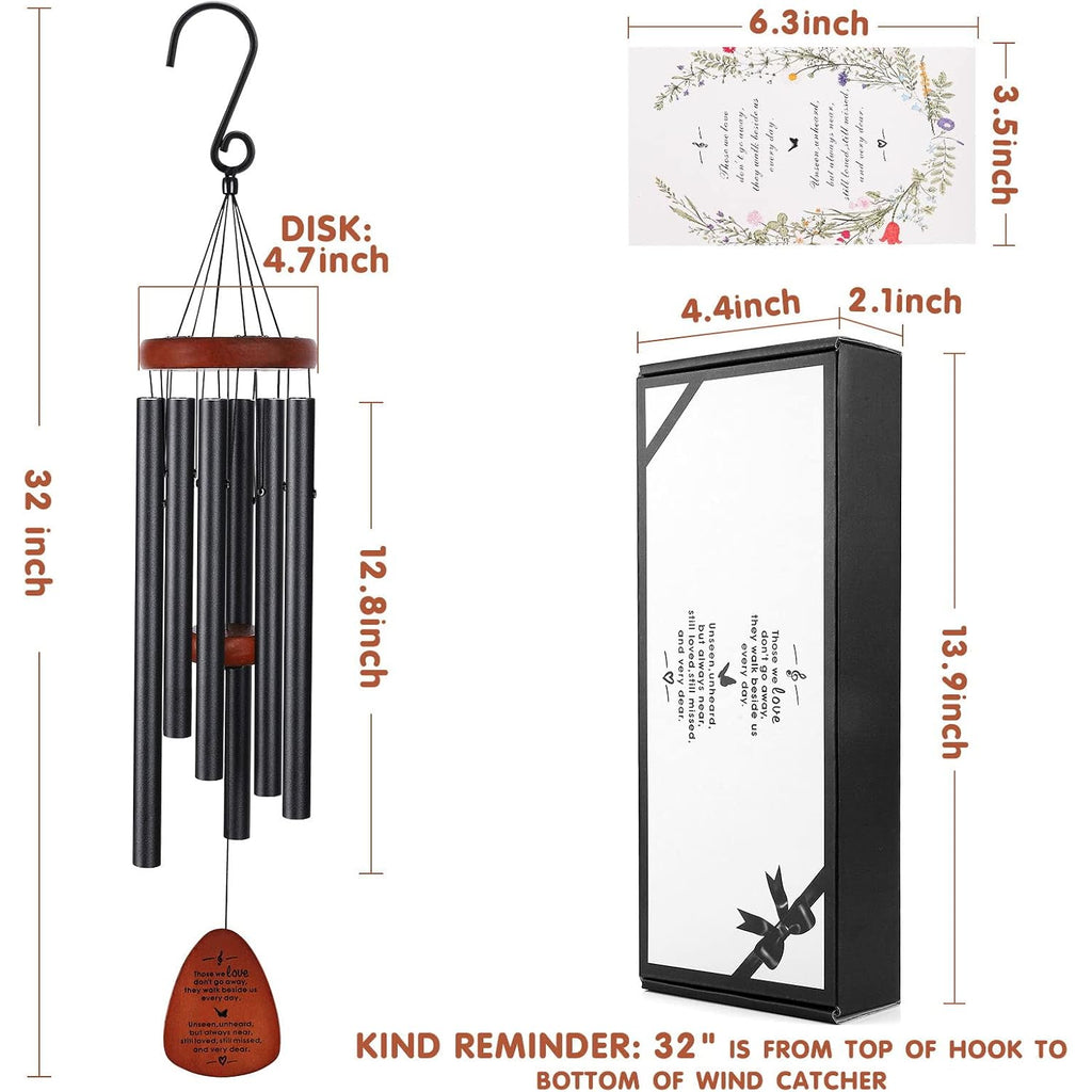 Memorial Wind Chimes For Outside, Sympathy Gift For Loss Of Loved One Mom Dad, Ideal For Funeral, Remembrance & Bereavement, Outdoor Use