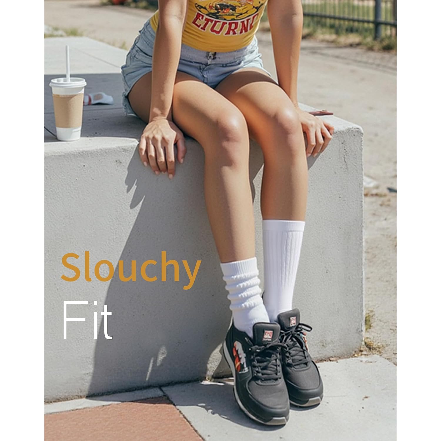 Hongteya Slouchy Crew Socks For Women Soft Scrunch Socks Cute Fashion Retro For Boot Sneakers Size 5-11