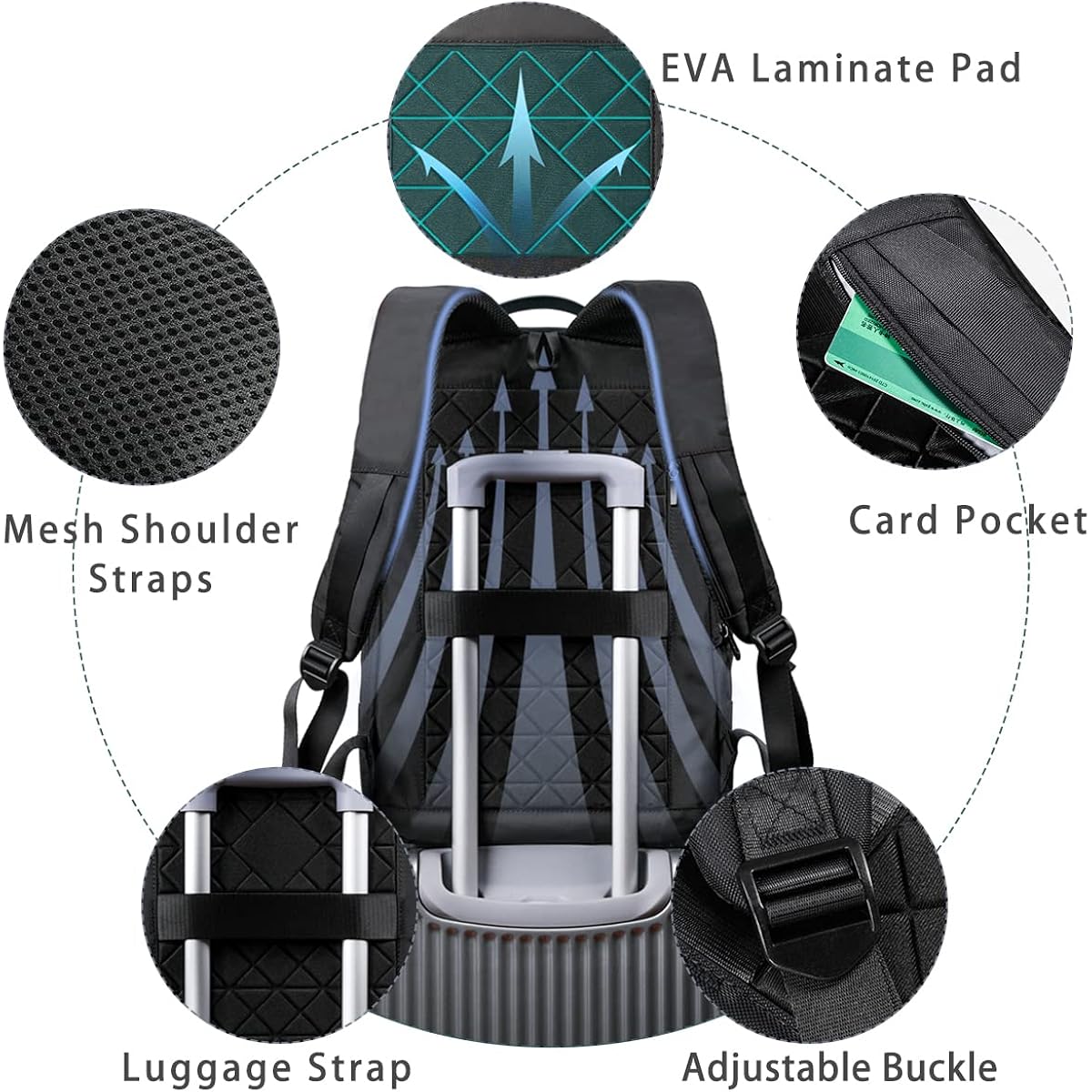 Hk Backpack For Men Business Slim Laptop Bag | Anti Theft Travel Backpacks 15.6 Inch Laptop Water Resistant Computer Bag For Work Office College, Black