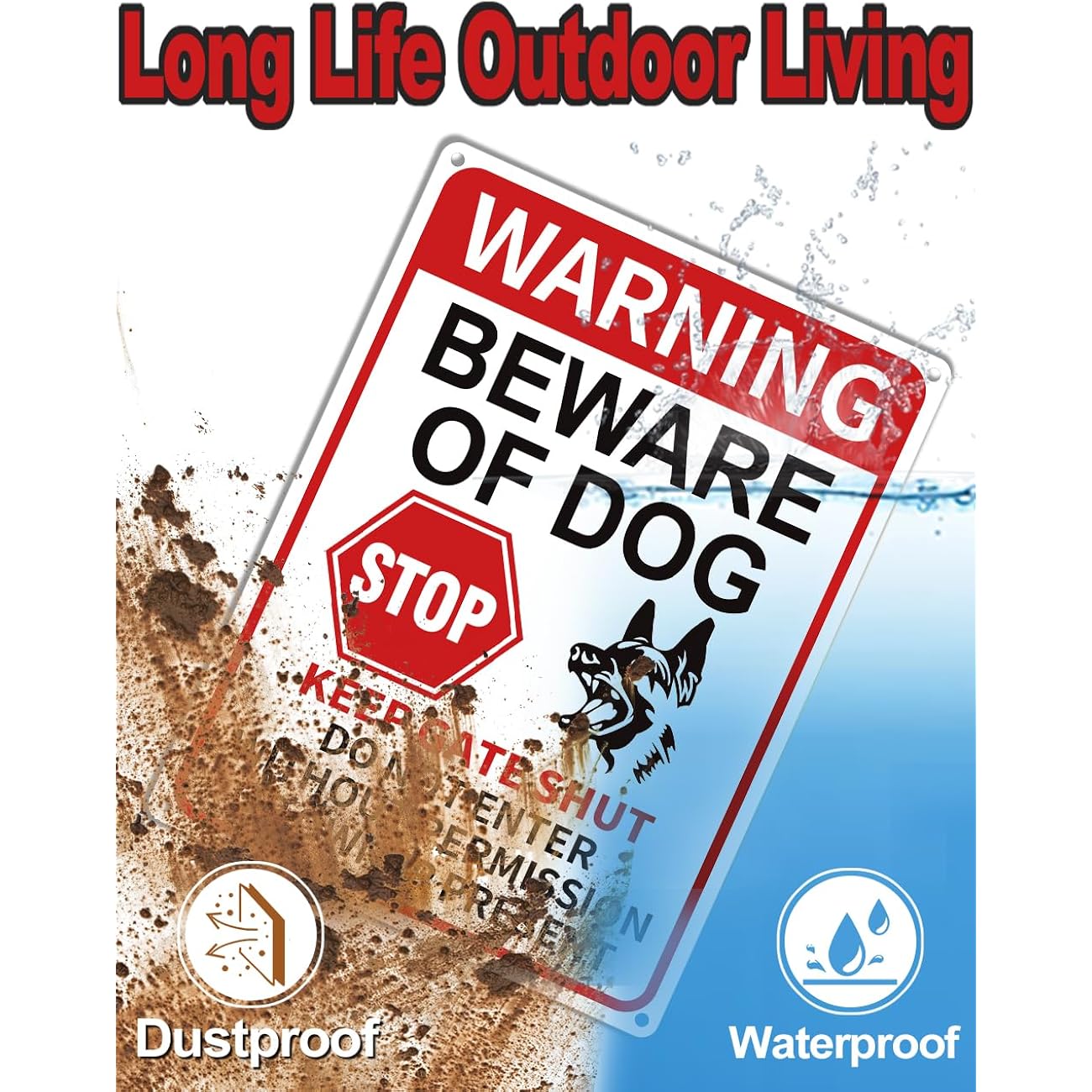 2 Pack Beware Of Dog Signs, 13X9.9 Inch Reflective Tin Sign Beware Of Dog For Fence, Do Not Enter Sign Great For Garden And Yard Wall Decor