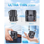 Portable Personal Waist Fan& Neck Fan, 14000Rpm Brushless Motor, 40H Runtime Rechargeable, 6-Speed Quiet Operation, Clip-On Personal Body Cooling For Camping/Worksites/Outdoor