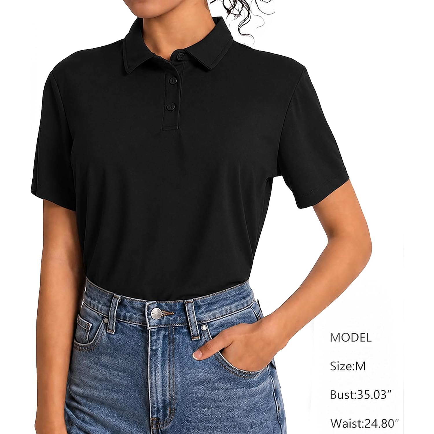 Nebukinex 5 Pack Women'S Polo Shirts Short Sleeve 3 Buttons Collared Uniform Tops Moisture-Wicking T-Shirts For Work & Casual