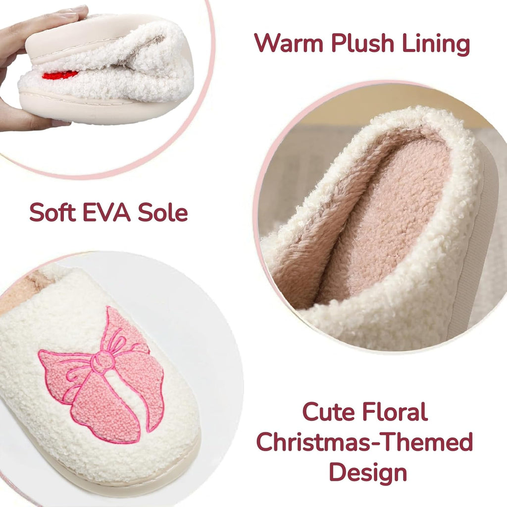 Cute House Slippers for Women Men Warm Cozy House Shoes Fuzzy Home Slippers with Memory Foam Indoor and Outdoor